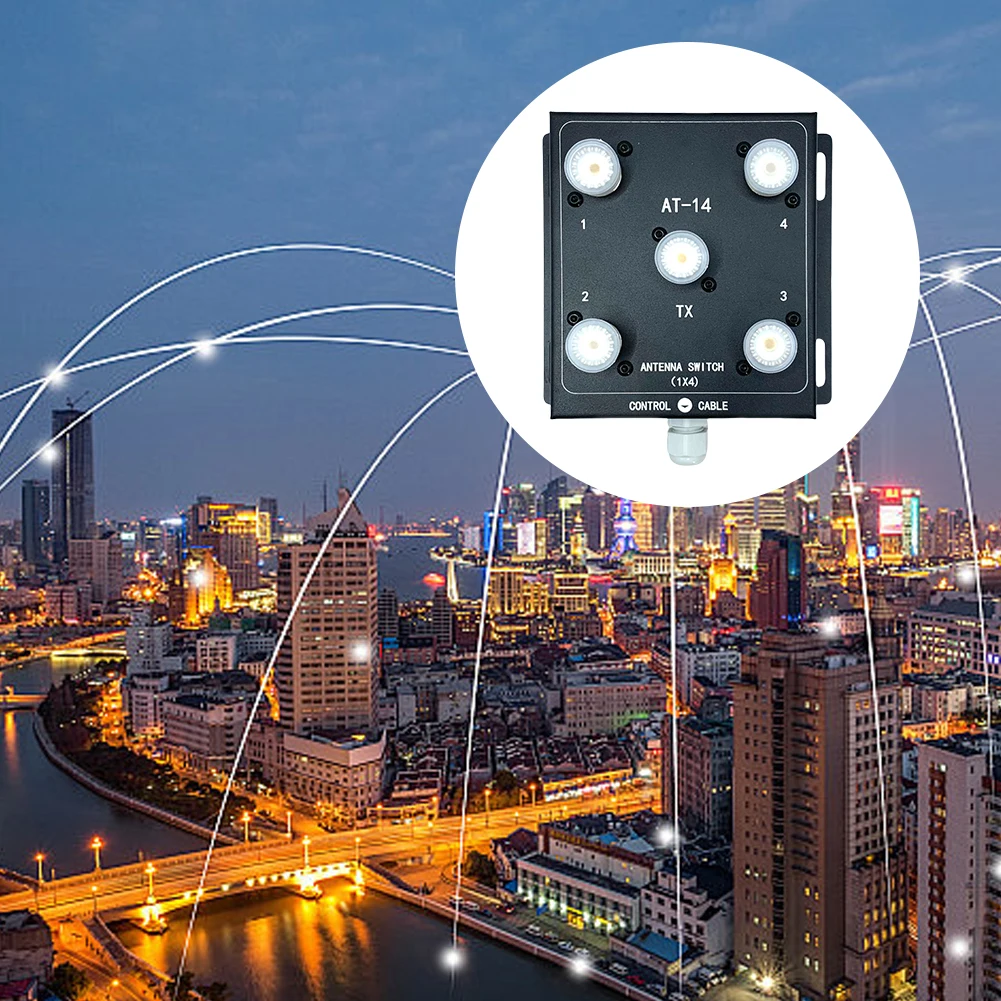 AT-14 High-Power 4-Channel Coaxial Remote Antenna Switch For Easy Switching 1.8MHz-60MHz 500W PEP Antenna Splitter Signal Switch