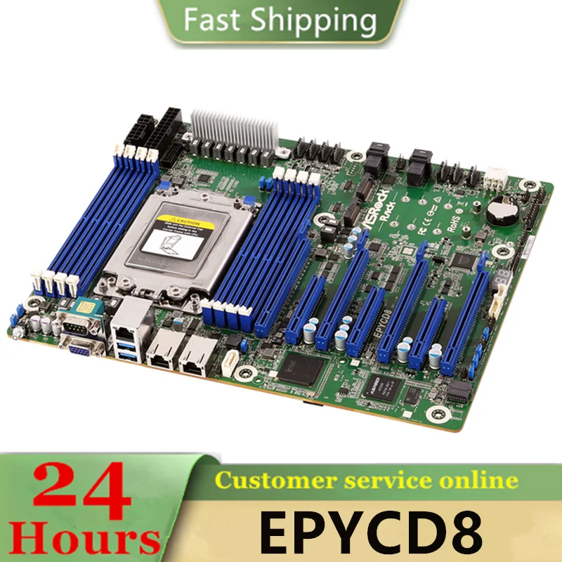 Epycd8 für asrock server workstation motherboard lga4094 7002/7001 2 m. 2 2 1gb netzwerk ports ipmi 8 sata3