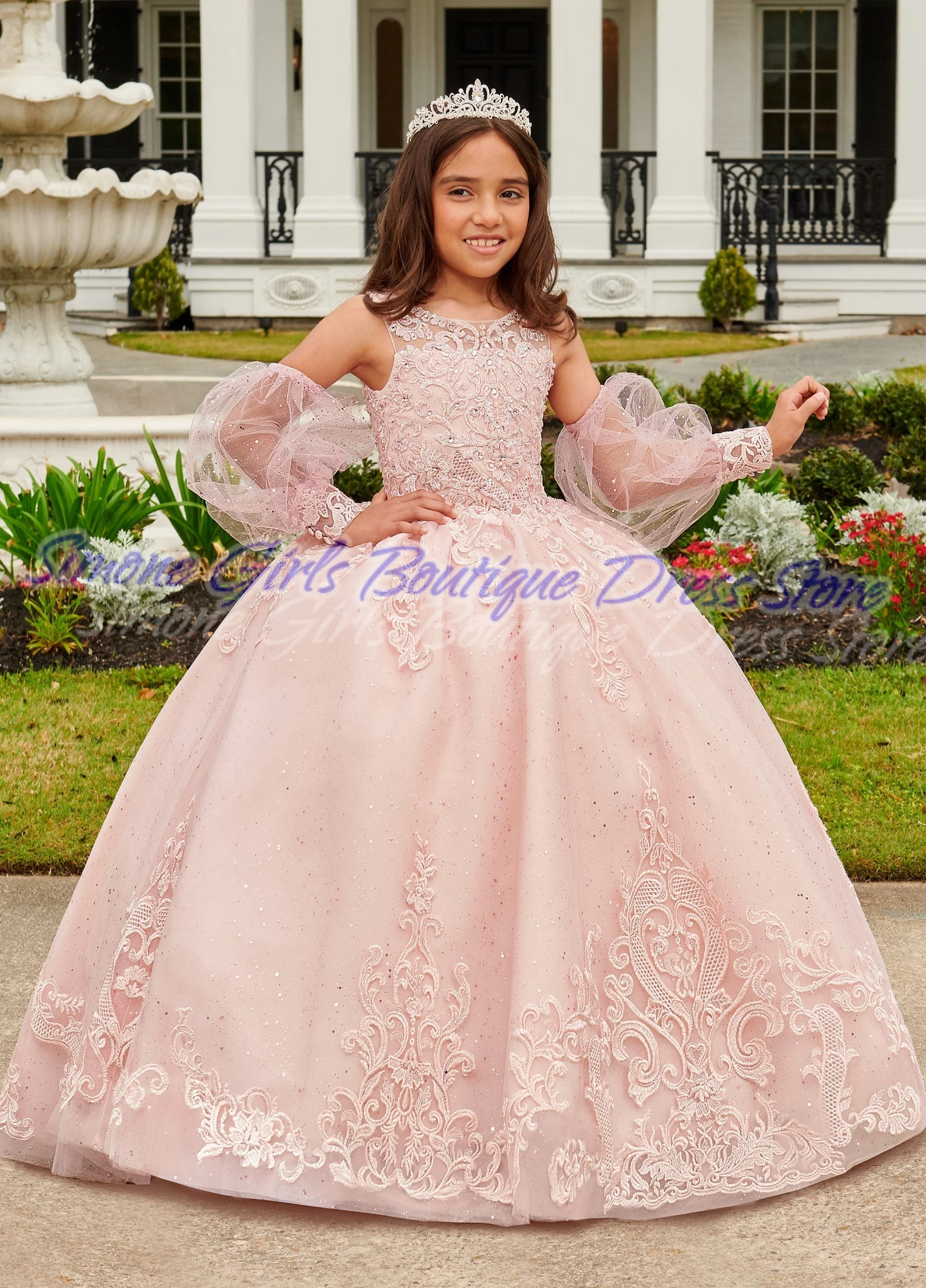 

Синее платье принцессы без рукавов с вышивкой и блестками, платье с цветочным узором для девочек на свадебные церемонии, официальные приемные, праздник