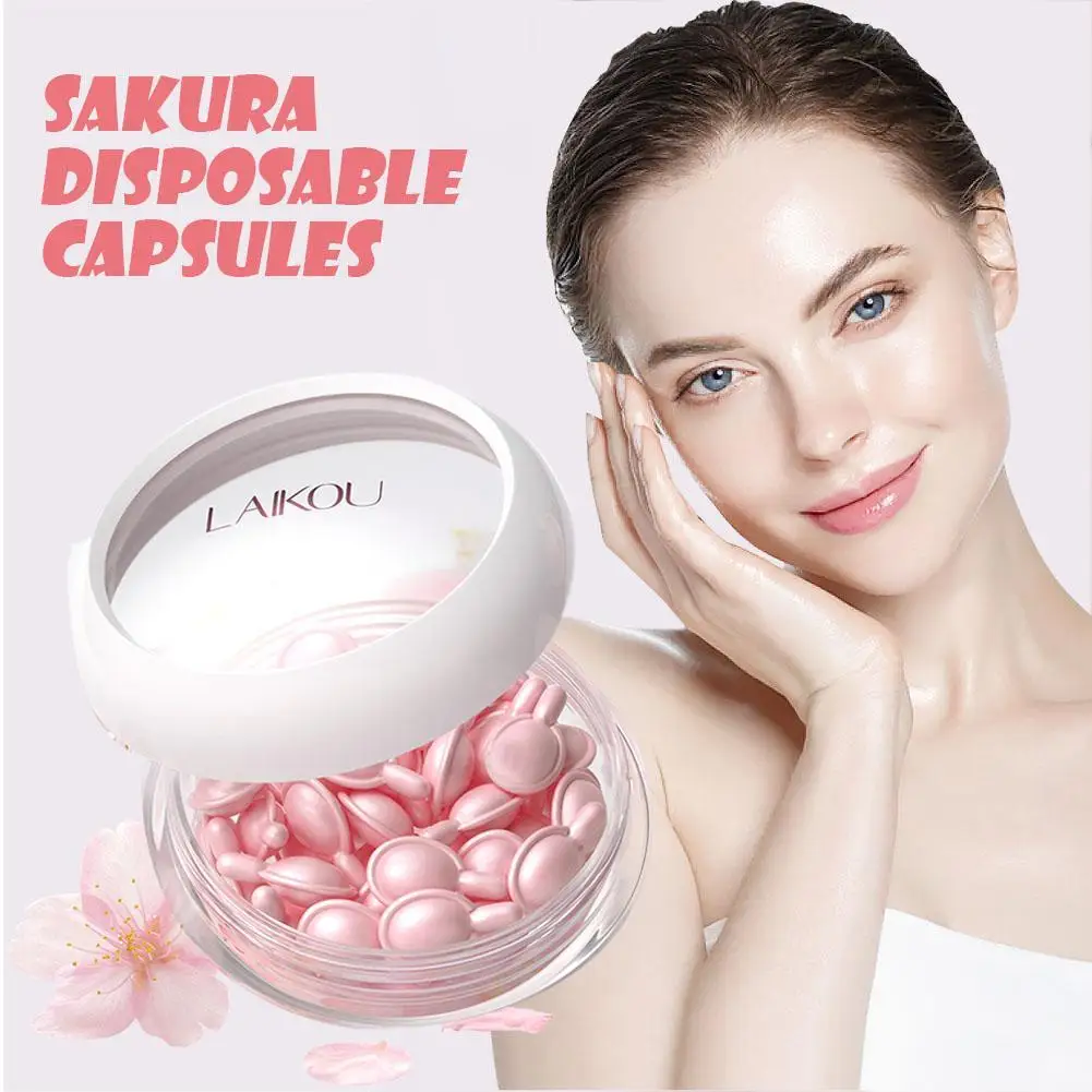 

Sakura Facial Serum Moisturizing Brightening Face Serum Anti-Wrinkle Firming Brighten Skin Care Cosmetics 30pcs*0.5ml