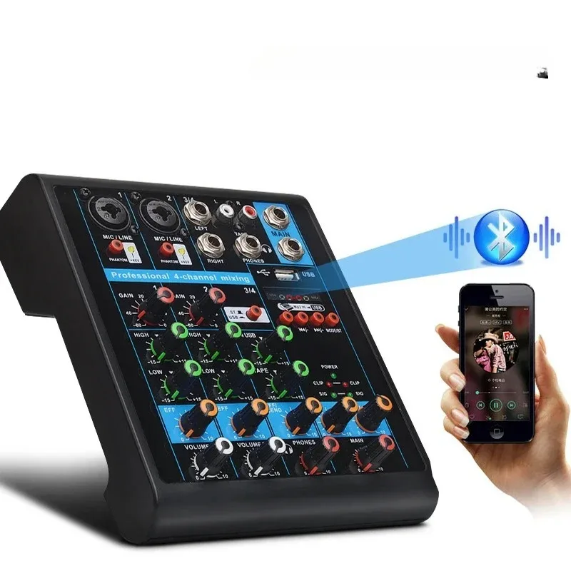 

Lightweight portable 4-channels sound mixing console small audio mixer