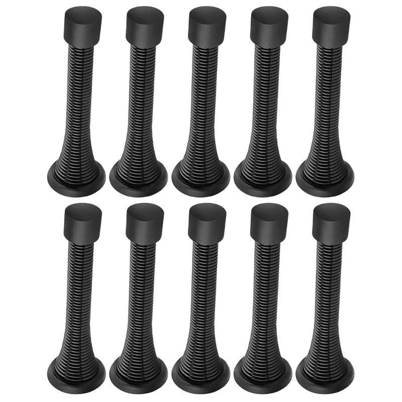 Set of 10 Heavy Duty 85mm Spring Door Stoppers Carbon Steel Door Stops for House