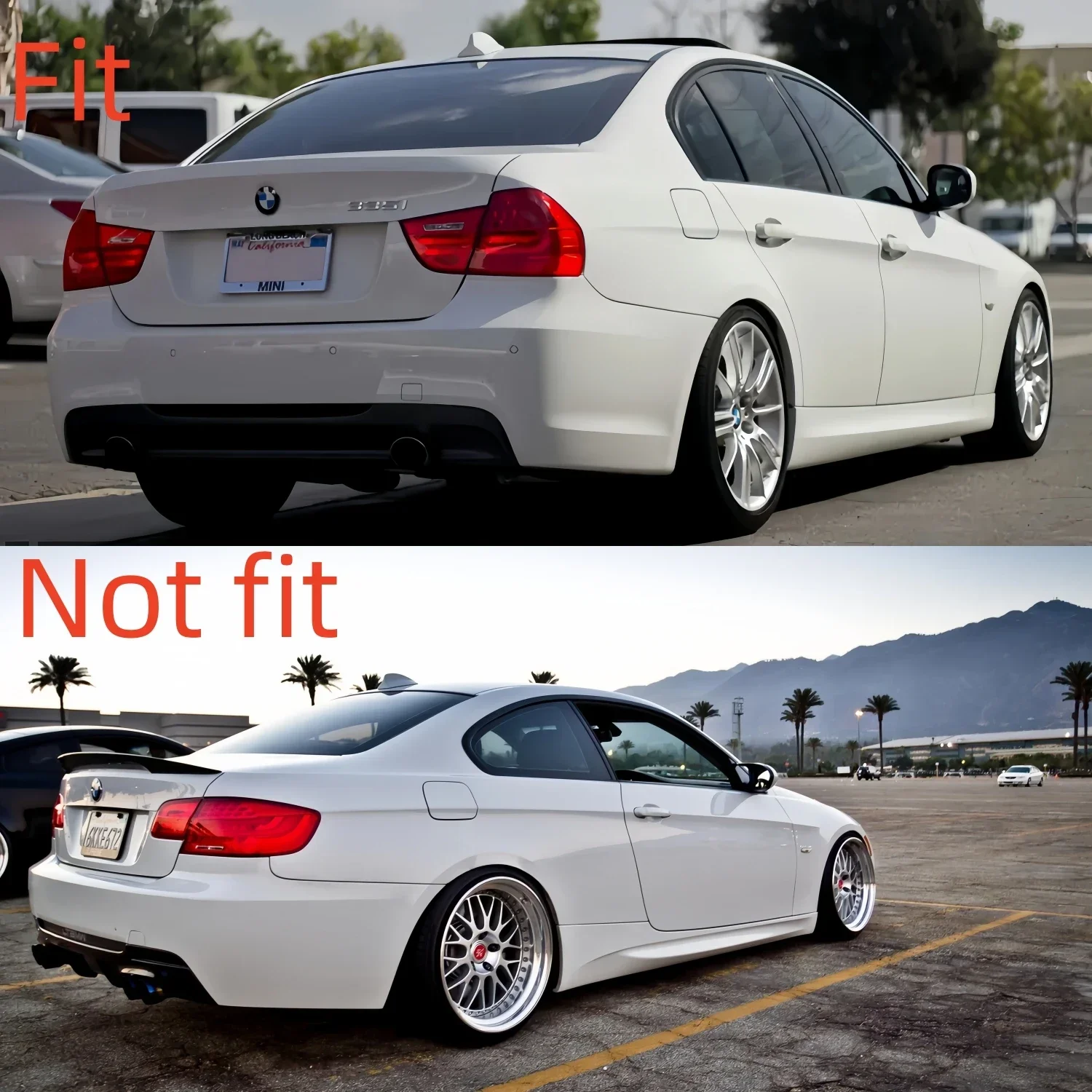 Rear Roof Spoiler Splitter Wings Rear Window Spoiler Body Kits for BMW 3 Series M3 E90 4-Door Sedan 2005-2012 Rear Wing Lip