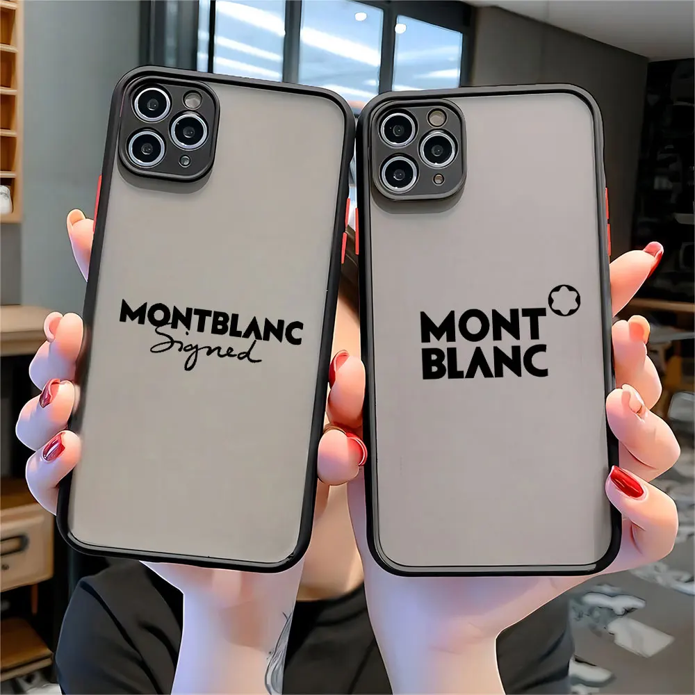 Funda de teléfono para iPhone 17 16e 16 15 14 13 12 11 Pro Air Max 7 8 6 6s Plus Montblancs Simple y versátil cubierta trasera transparente mate