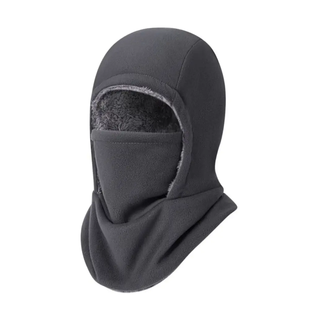 Windproof Balaclava Ski Mask Coldproof Woolen Knitted Cycling Scarf Mask Warm Thermal Lining One-Piece Neck Collar