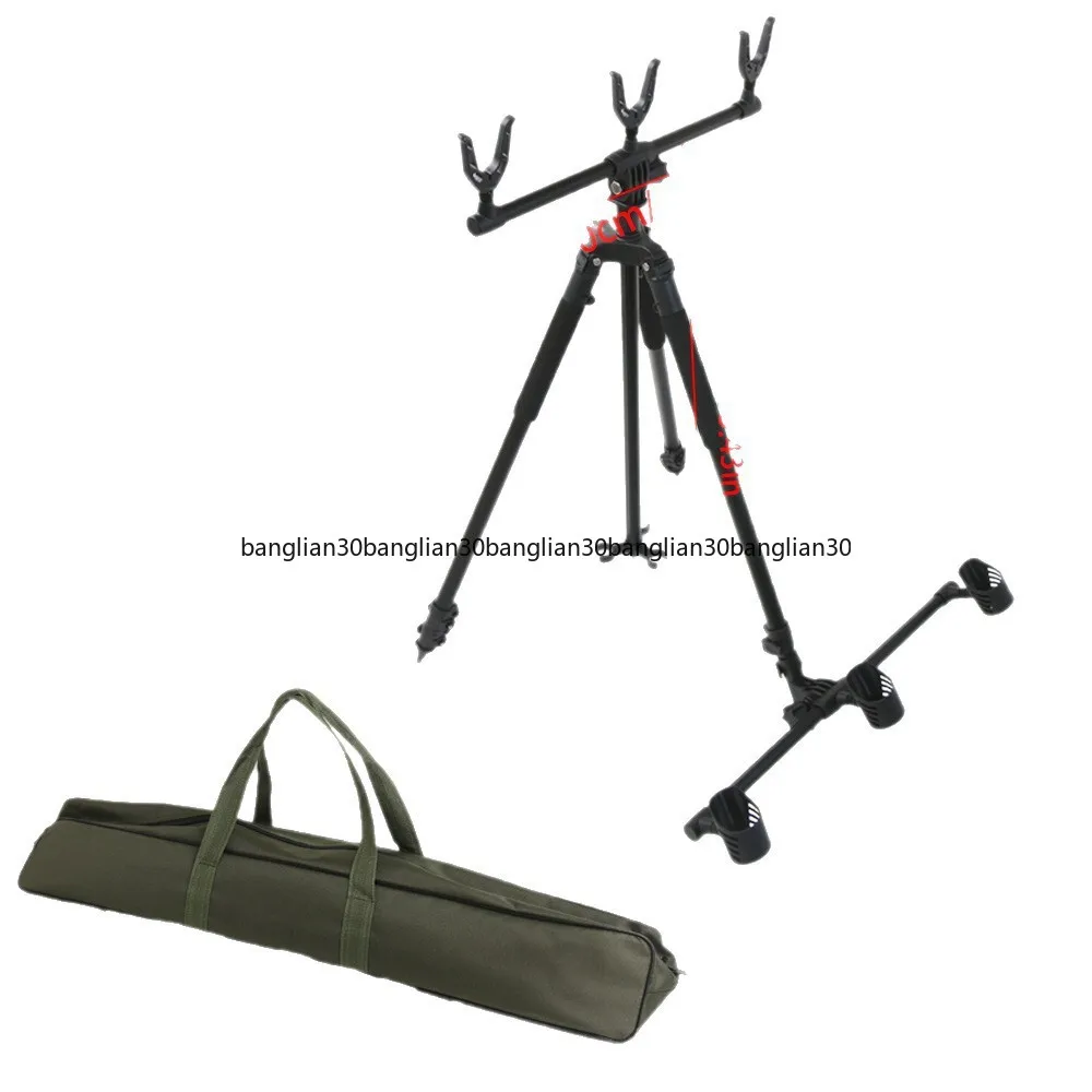 3-Head Sea Fishing Bracket Aluminum Alloy Telescopic Long-throw  European Warehouse Fishing Throwing Rod