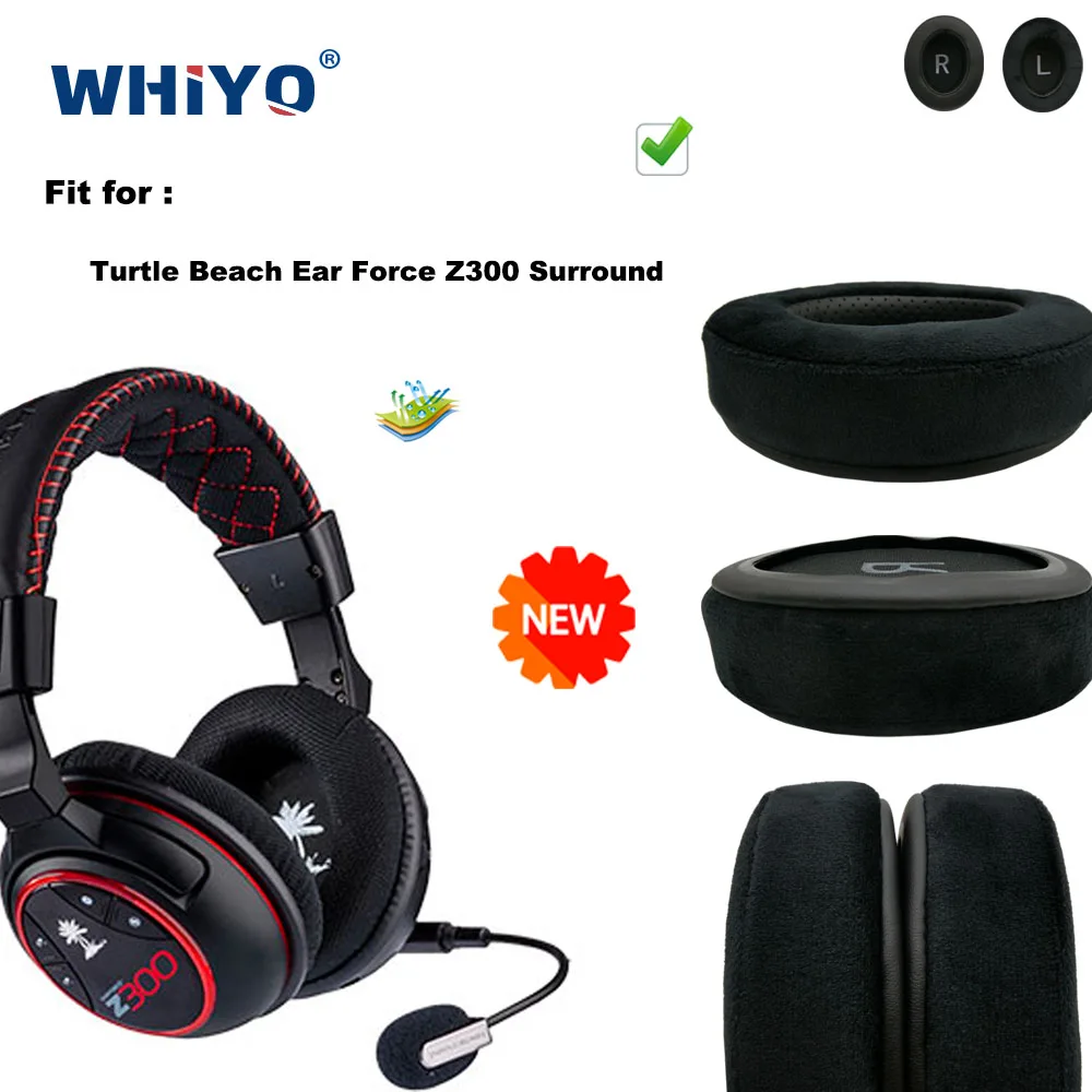 New Upgrade Replacement Ear Pads for Turtle Beach Ear Force Z300 Surround Headset Parts Leather Cushion Velvet Earmuff Earphone