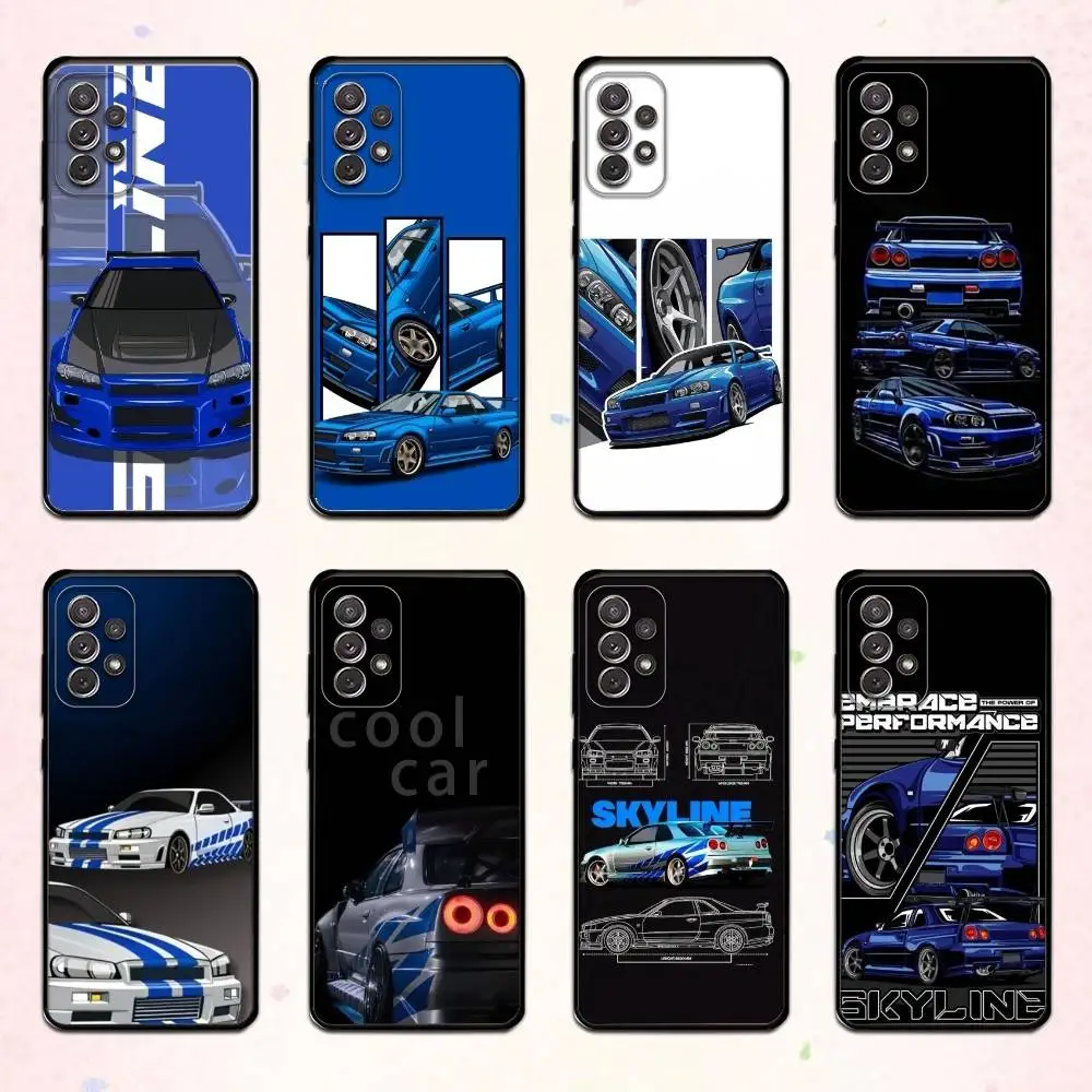 

F-Fast And F-Furious R-R34 Phone Case For Samsung S 25,24,23,22,30,21,10,9,Ultra,Plus,Lite,FE,4,5 G Soft Black Case