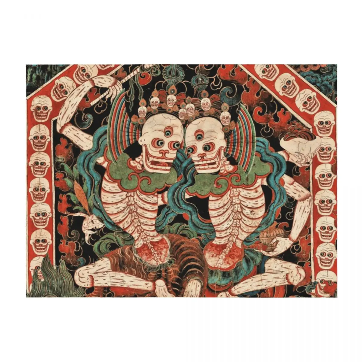 

Citipati Thangka Throw Blanket Sofa Throw Flannels Bed linens Soft Plush Plaid Blankets