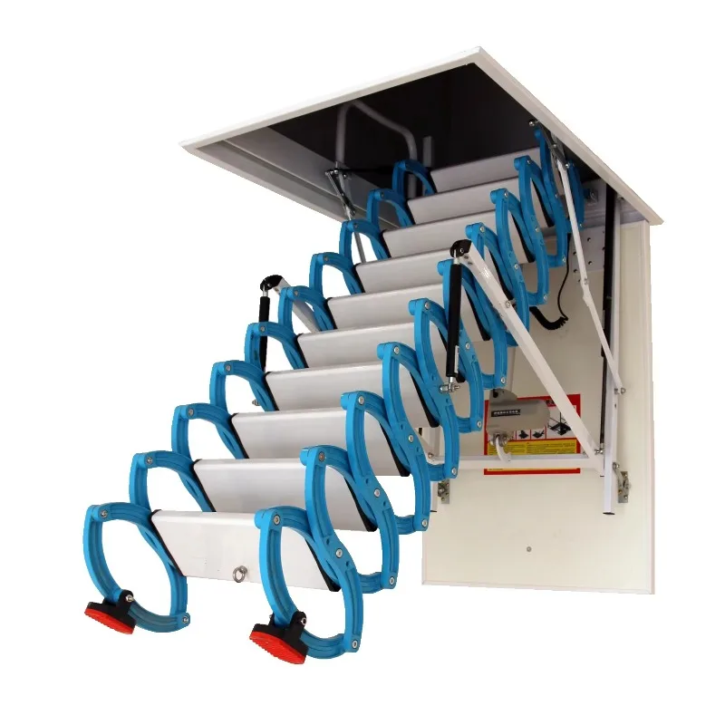 

【Хит продаж】Современная электрическая откидная лестница-антресоль с выдвижной секцией, грузоподъемность 300 кг, для использования на чердаке