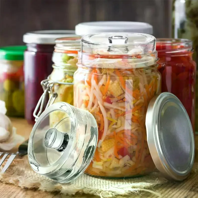 /TPz/Fermented Glass Weights Wide Mouth Jars Lids Kitchen Gadgets Sealed Storage Container Lids Cheese Fermentation 1pcs