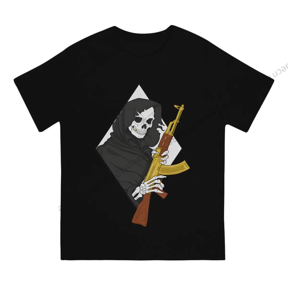 Skull AK 47  Men T Shirt Crewneck TShirt Cotton Clothes