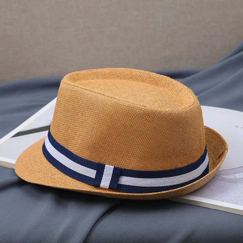 New Hat Men Summer Short Shading Fashion Jazz Gentleman Hat Middle-aged and Old Outdoor Leisure Joker Hat