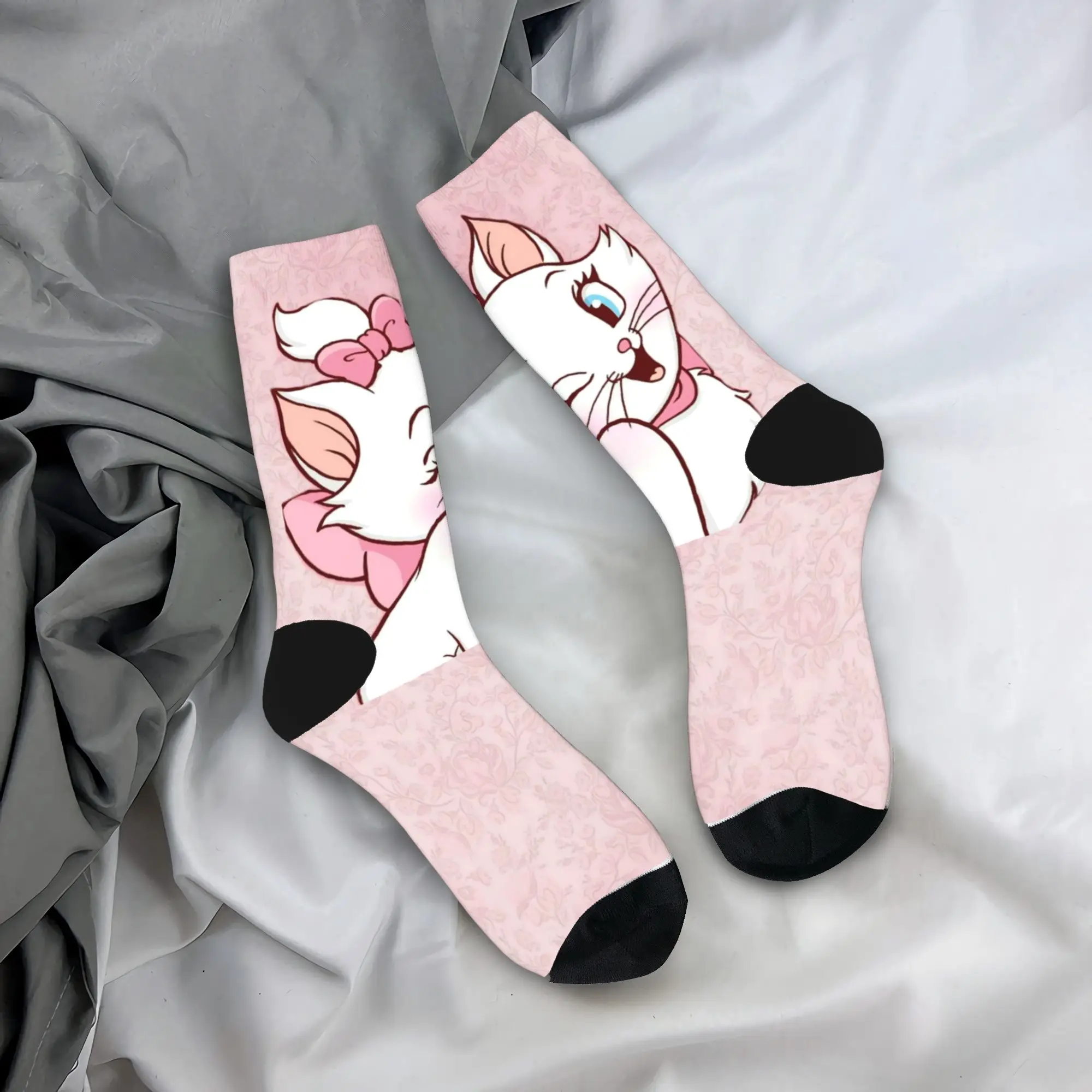 

Носки с котом Maries, нескользящие чулки с изображением кота, удобные велосипедные носки для взрослых и мужчин, осенние повседневные дизайнерские носки