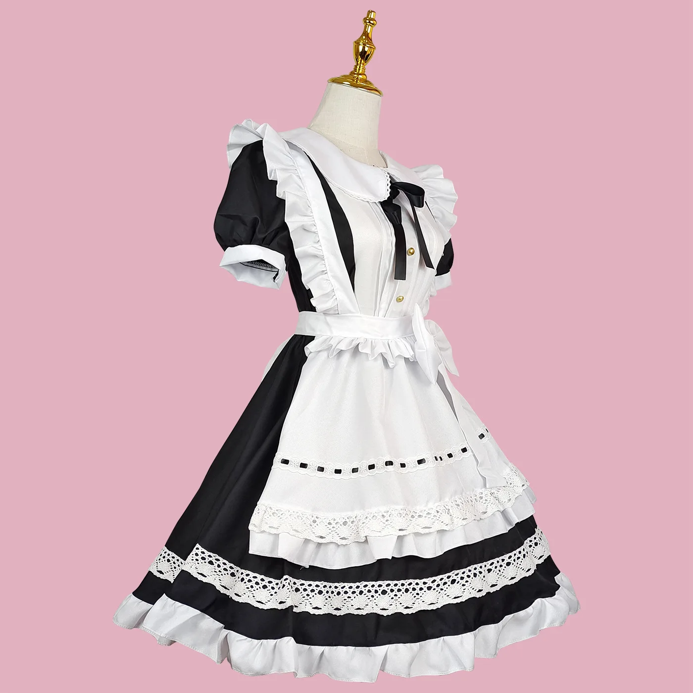 Anime Halloween Cosplay Kostüme Anime Schürze Dienstmädchen Rollenspiel Langes Kleid Übergröße Schwarz Weiß Lolita Dessous Kleid Dienstmädchen Outfits – Detail 22