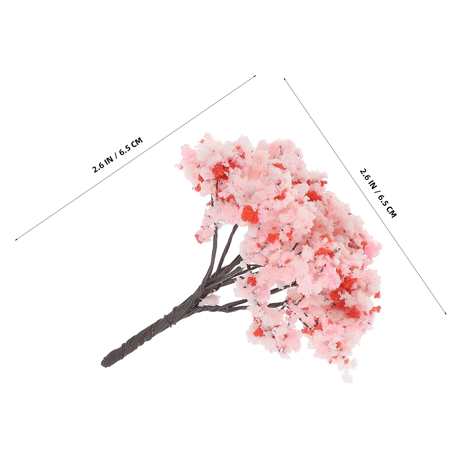 10 قطعة أشجار زهر الكرز وهمية سهلة الترتيب لحديقة مصغرة المناظر الطبيعية زهرة اصطناعية فرع زهر الكرز الدعامة