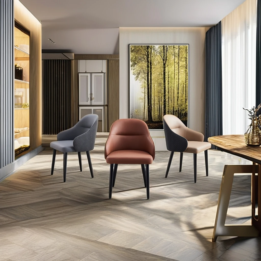 

！@Italian Retro Dining Chair Minimalist Modern Leisure Armchair Light Luxury Backrest for Home Office Kitchen Hotels/Restaurants