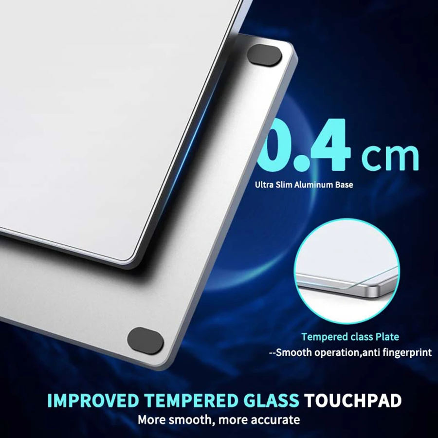 Imagem -04 - Trackpad com Fio Prateado Método de Rastreamento de Mouse Mágico Força de Trackball e Multi-toque para Computador e Laptop