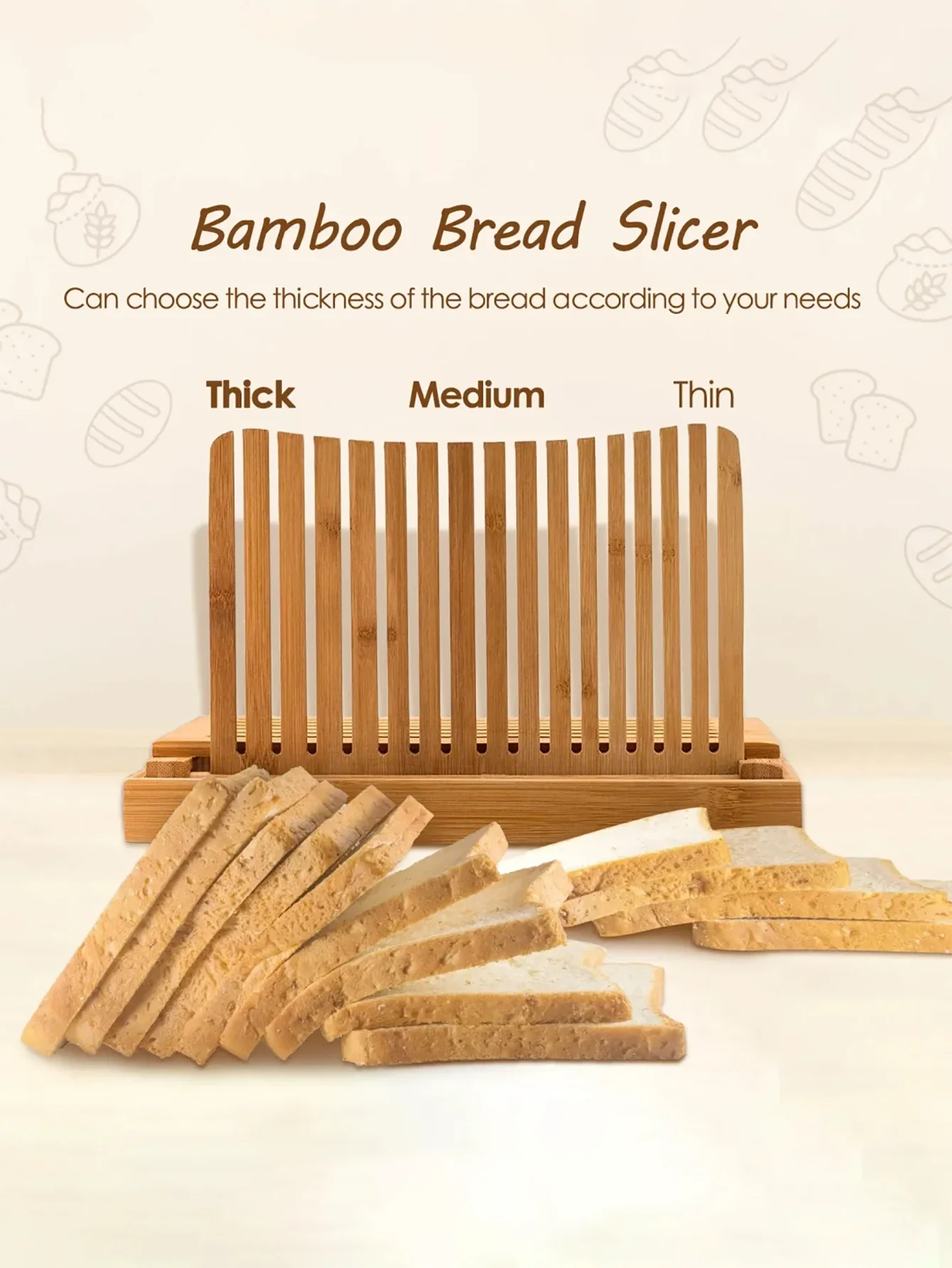 Bamboo Bread Slicer Bread Cutting Plate Cutting Board Bread Crumb Collection Plate Foldable Bread Slicing