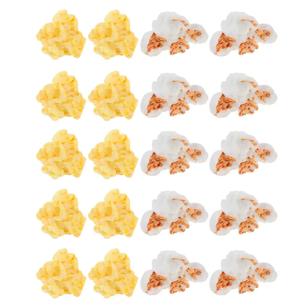 

30 Pcs Artificial Popcorn Versatile Charms Creative Decor Craft Accessories Decorate Premium Material Resin DIY