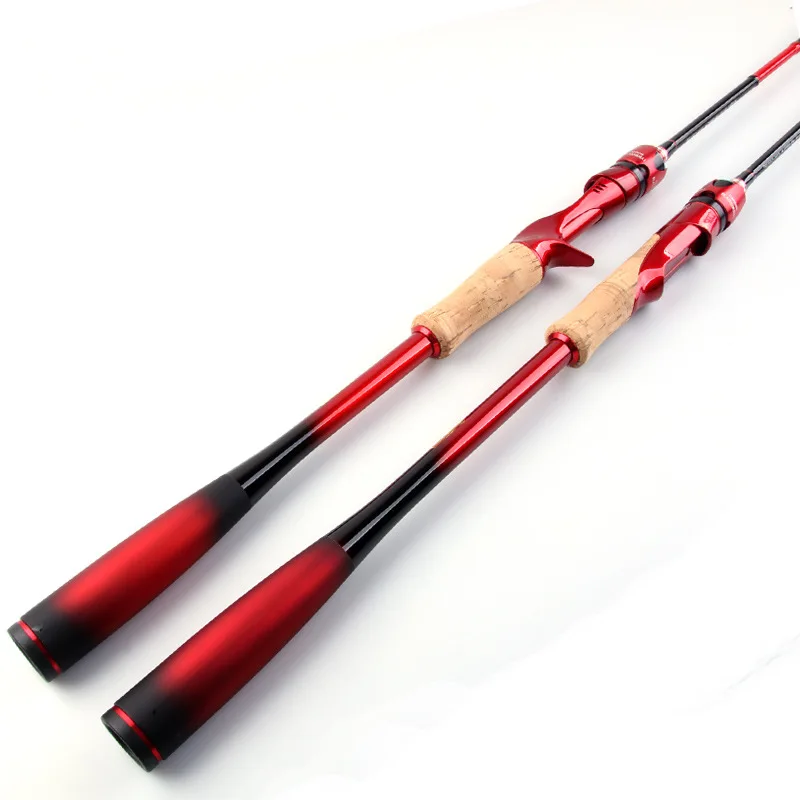 YuMingBu-Long Range Casting Spinning Rod, Sea Fishing Rod, Lure Rod, 2 Sections, M Power, Red and Black Options, Bait Wt 4-25g