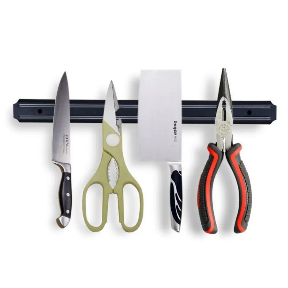 Kitchen Wall Mounted Magnetic Knife Holder Hardware Tools Absorbent Simple Multifunctional Shelf Plastic Stripe