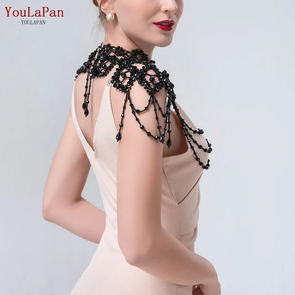 Youlapan G09 Bridal Bolero Bruiloft Schouder Bead Bridal Epauletten Schouder Cover Voor Trouwjurk Handgemaakte Crystal Ketting