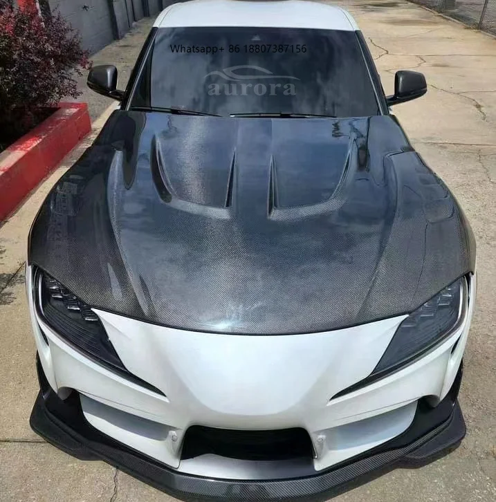 

High Quality forToyota SUPRA A90 2018 Dry Carbon Fiber Engine Hood - to LB Engine Hood s