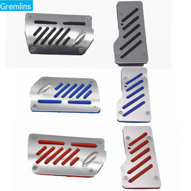 car styling Aluminum Automatic car Transmission 2 pcs Non-Slip Car Pedal Cover Set Kit Pedali Accelerator Pedal Brake Pedal