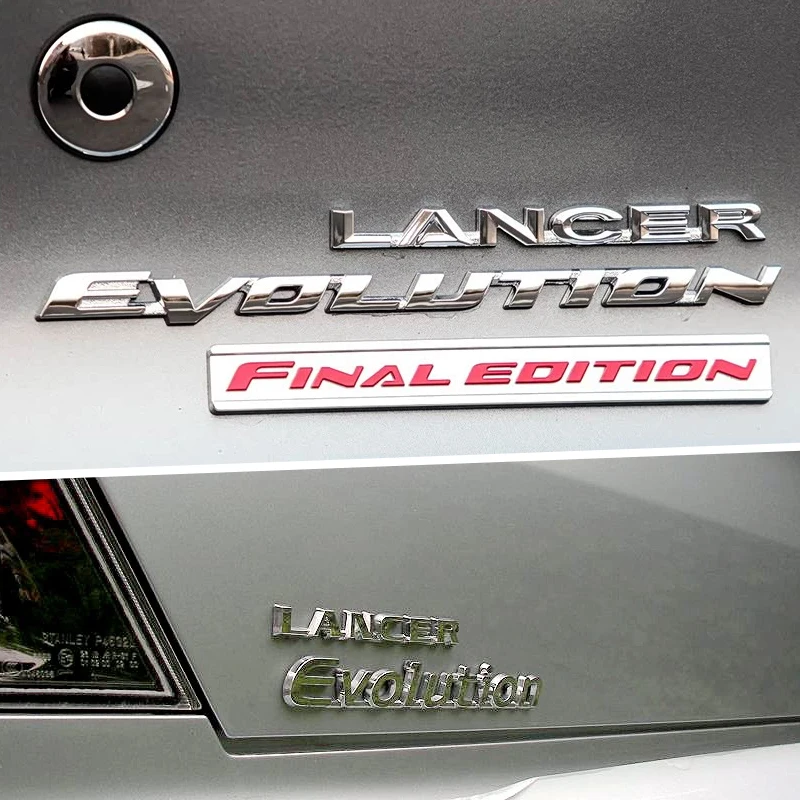 

Эмблема на задний багажник автомобиля Mitsubishi EVOLUTION, буквы-значок Lancer EVO, 3D-наклейка из АБС-пластика, боковые надписи, декоративное украшение для тюнинга