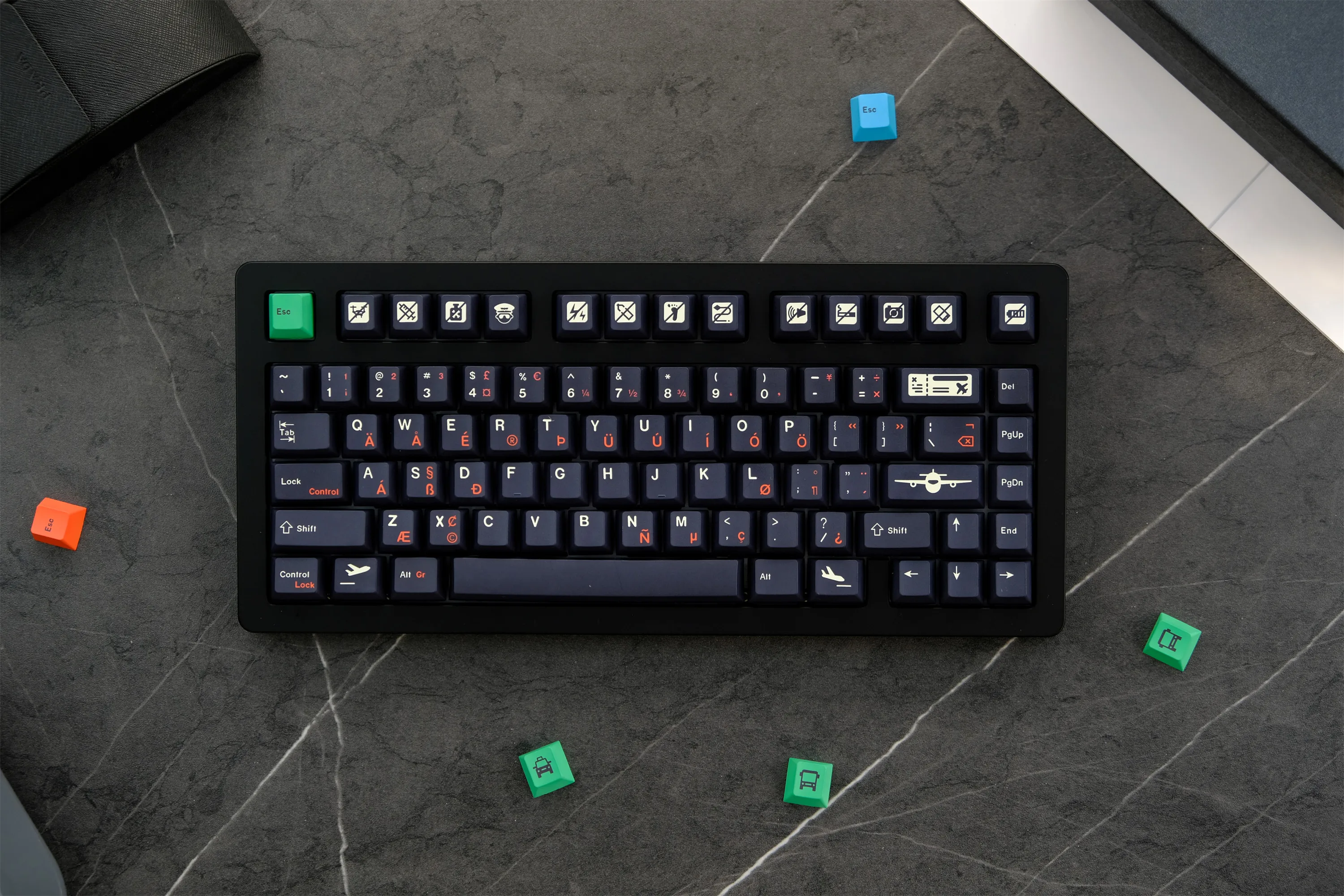 GMK Flight Keycap, 129 Keys PBT Keycaps Cherry Profile DYE-SUB Personalized GMK Keycaps For Mechanical Keyboard