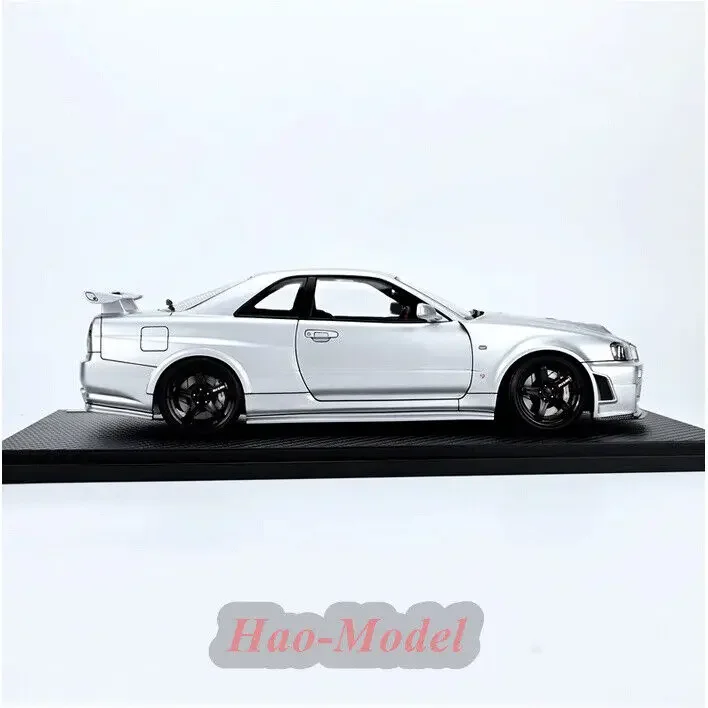 IG 1:18 For Nissan R34 GTR Z tune Resin Diecast Car Model Simulation Toys Boys Birthday Gifts Hobby Display Ornaments Silver