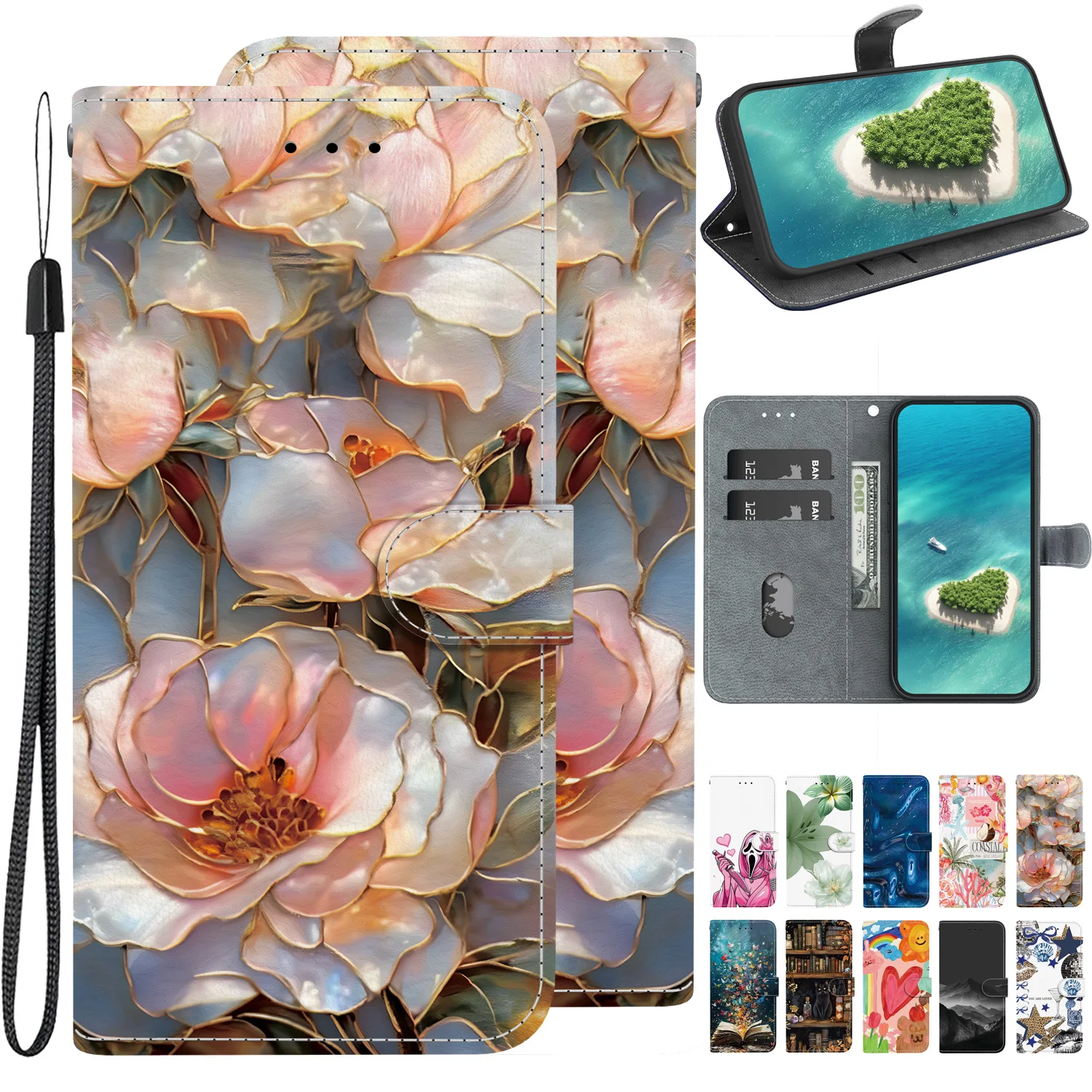 Magnetic Leather Phone Case For Samsung Galaxy A07 A06 A05 A05S A04E A8 A9 2018 A3 A5 2017 A03 A04 Core Flip Cover Wallet Case