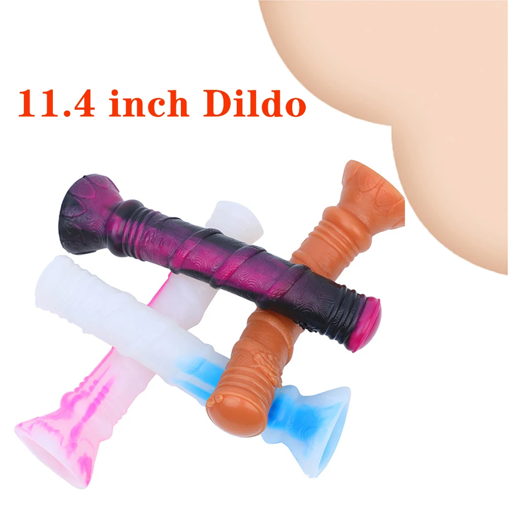 11.4in Anal Plug Dildo Soft Silicone Suction Cup Butt Thick Long Penis Vaginal Dilator Adult Sex Toys for Man Male Masturbation