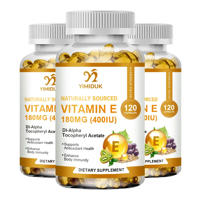 

Vitamin E Capsules - Supports Skin, Cardiovascular Health, Boosts Immunity, Anti-aging, Reduces Wrinkles