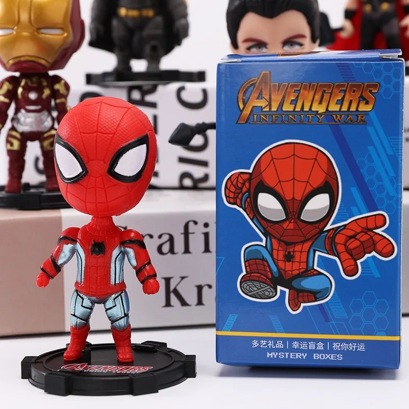 6 sztuk Marvel Spider-Man chłopiec ozdoby do dekoracji ciast motyw Avengers urodziny materiały prysznicowe prezenty ozdoby na biurko dekoracje
