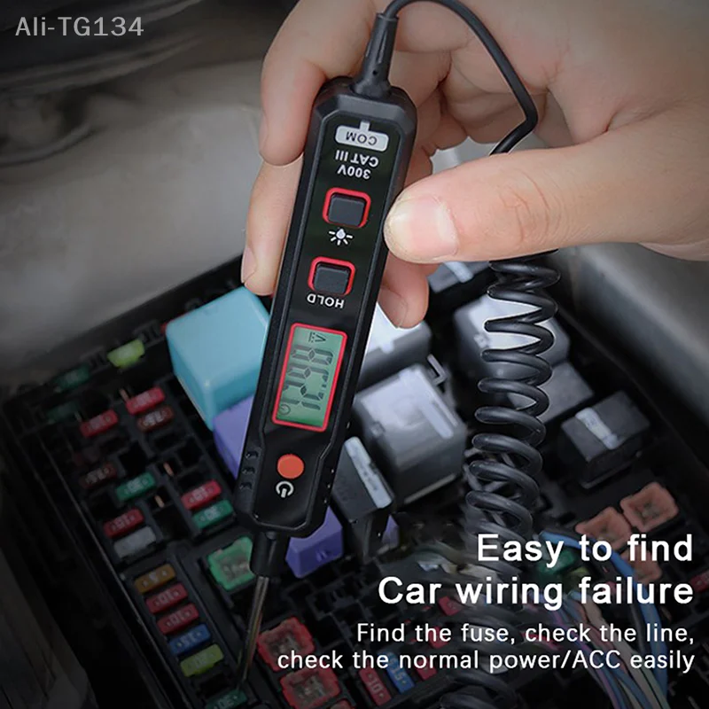 

HT86A Digital Car Voltage Detector Pen Automobile Circuit Maintenance Tester with Backlight Car Fuse Diagnostic Probe