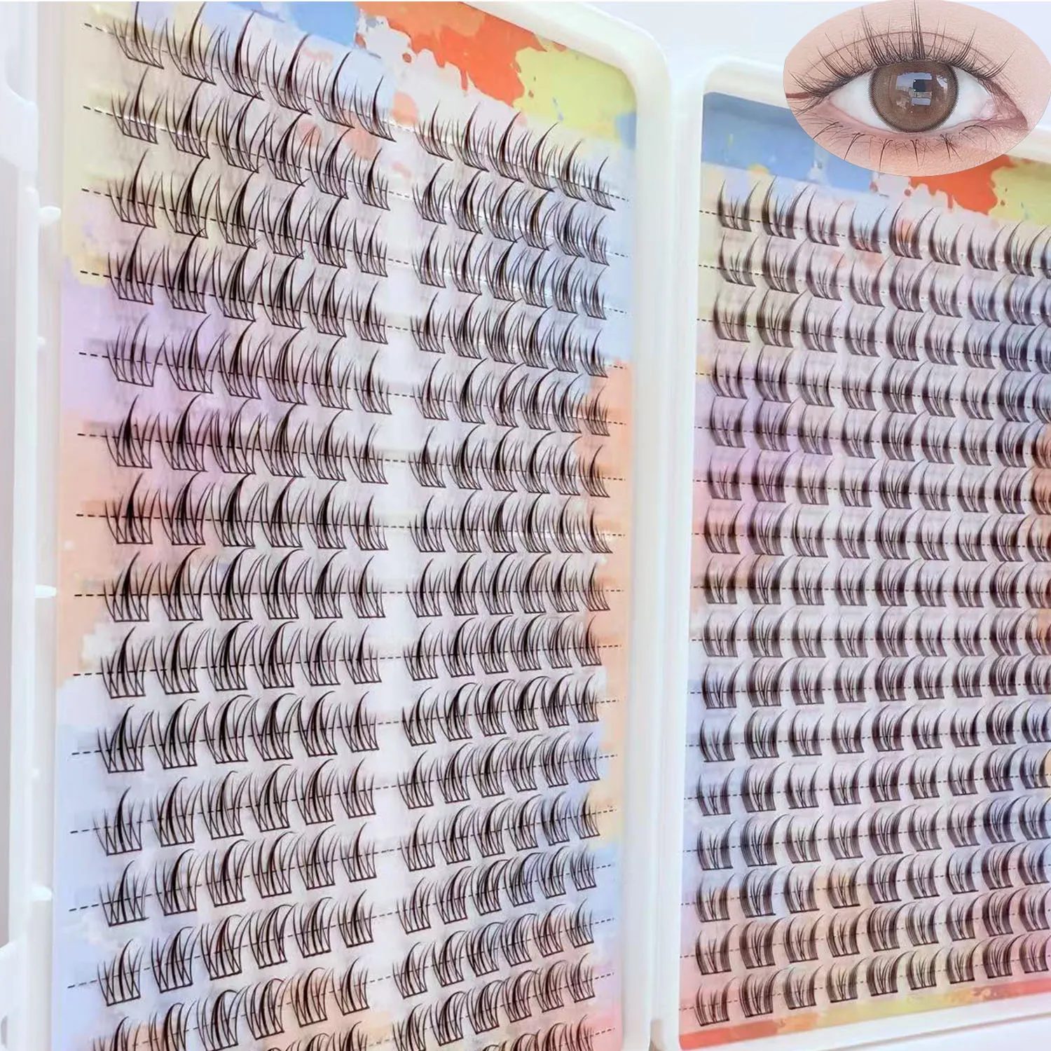 Facile da applicare 32 file Cat Elf Sunflower Series Libro per ciglia finte Cluster di ciglia fai-da-te leggeri e di lunga durata