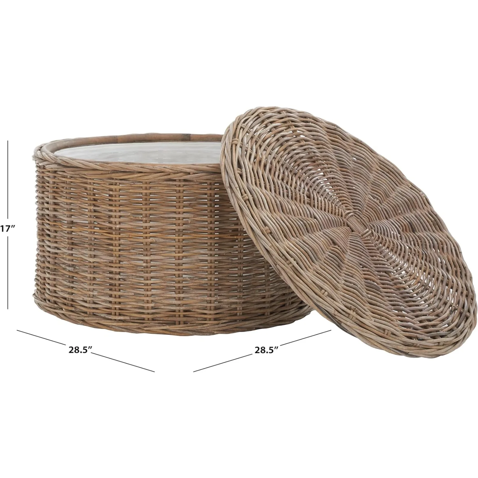 Ons Thuis Collectie Salontafel, Grijs, 28.5 In X 28.5 In X 17 In