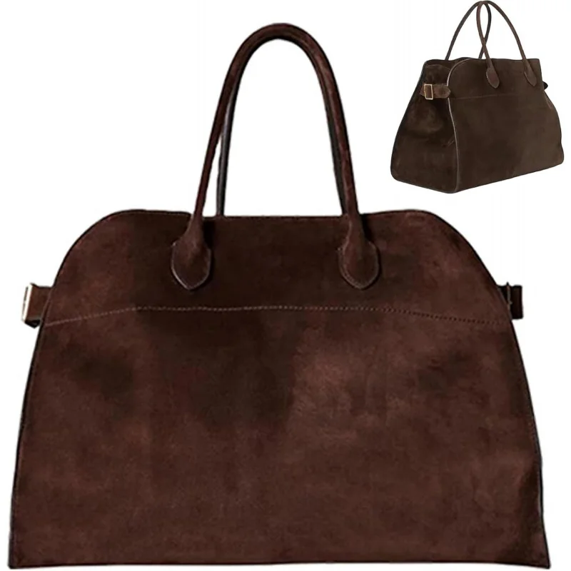 

Soft Faux Suede Tote Bag Women – Vintage Top-Handle Satchel Handbag, Large Capacity Shoulder Hobo Purse for Work