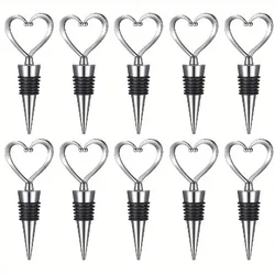 10pcs Heart-Shaped Wine Stoppers Bottle Stoppers for Keeping Beverages Fresh - Reusable Wine Corks Home Kitchen Items