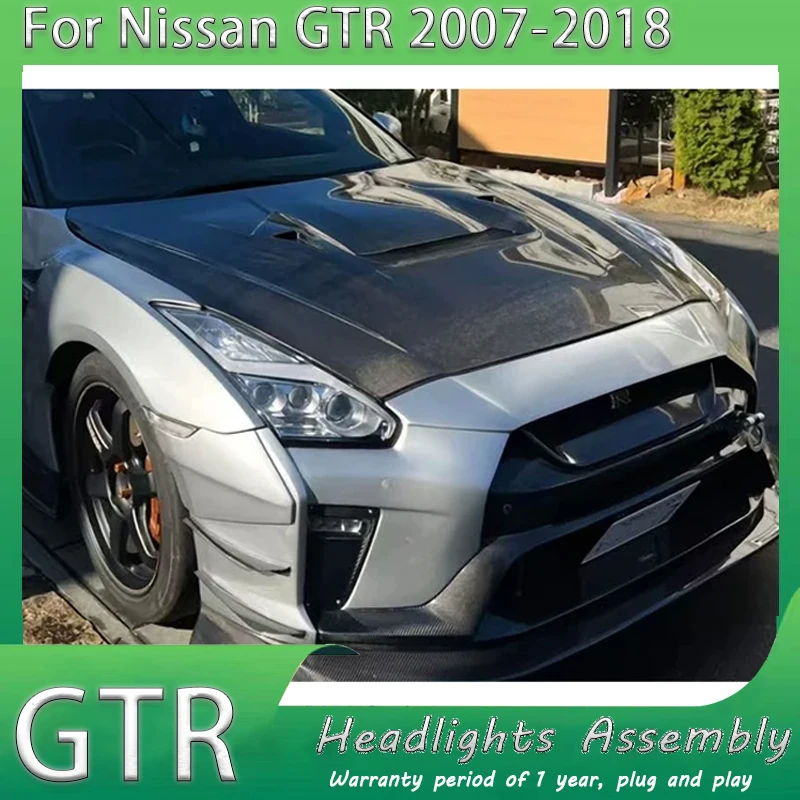 

Для Nissan GTR R35 светодиодные фары DRL 2007-2022 автозапчасти передние линзы проекторы новое состояние обновление фары для Nissan GTR R35