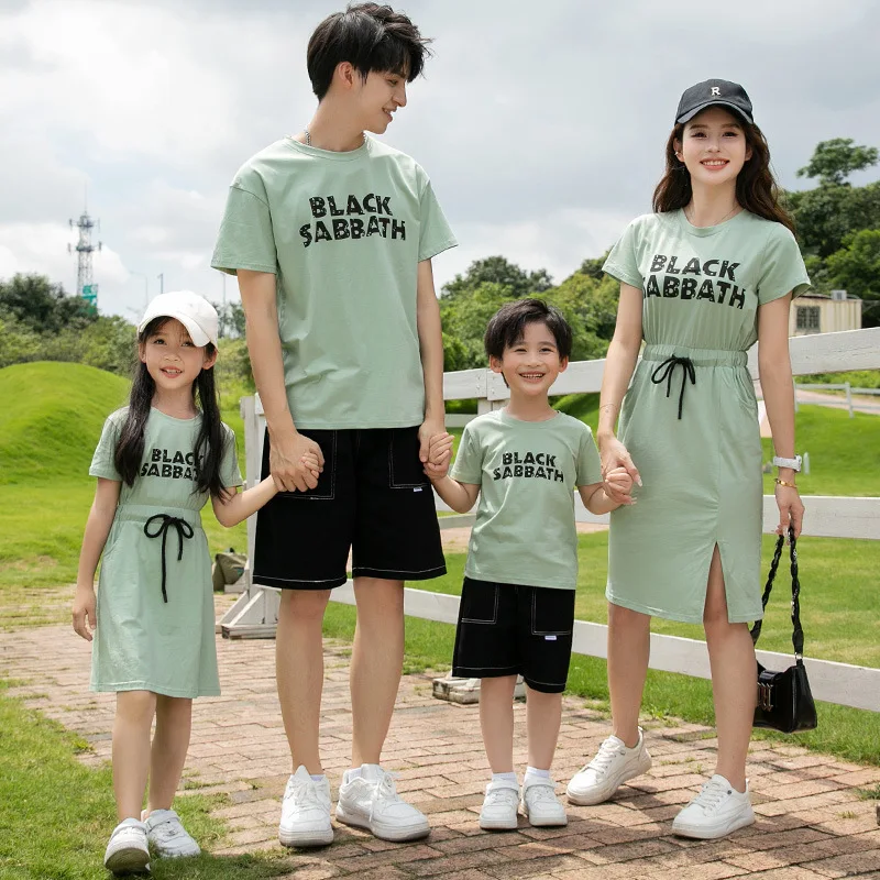 Vacation Look Family Clothing Mom and Daughter Resort One Piece Dress Daddy and Me Father Son Matching Shirts Couple Look Beach