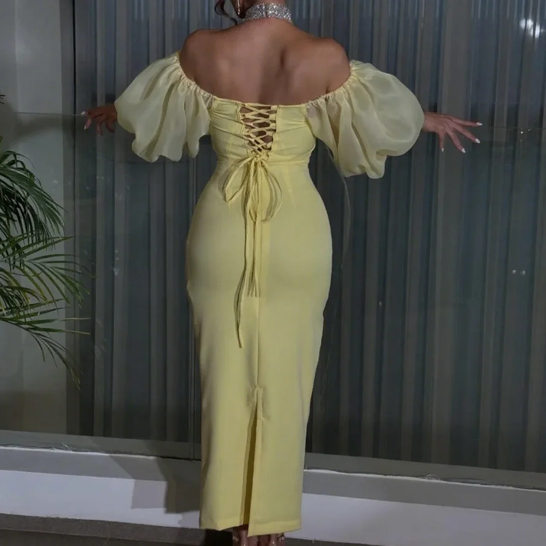 أنيقة الكلاسيكية جيرسي الطية غمد الرسن فساتين متوسطة الطول فساتين العودة للوطن رائعة الطراز الحديث حسب الطلب