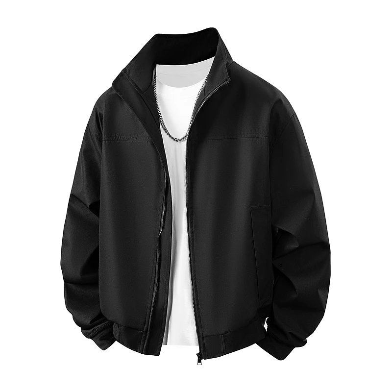 

American three-proof coach stand-up collar jacket jacket men's autumn baseball jacket top