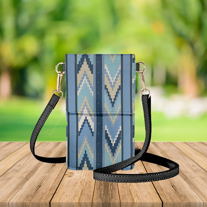 FORUDESIGNS Southwestern Stripes Unisex Flip Mobile Phone Bag Tribal Designs Indian Fashion Wallets Card Pack Women's Handbag