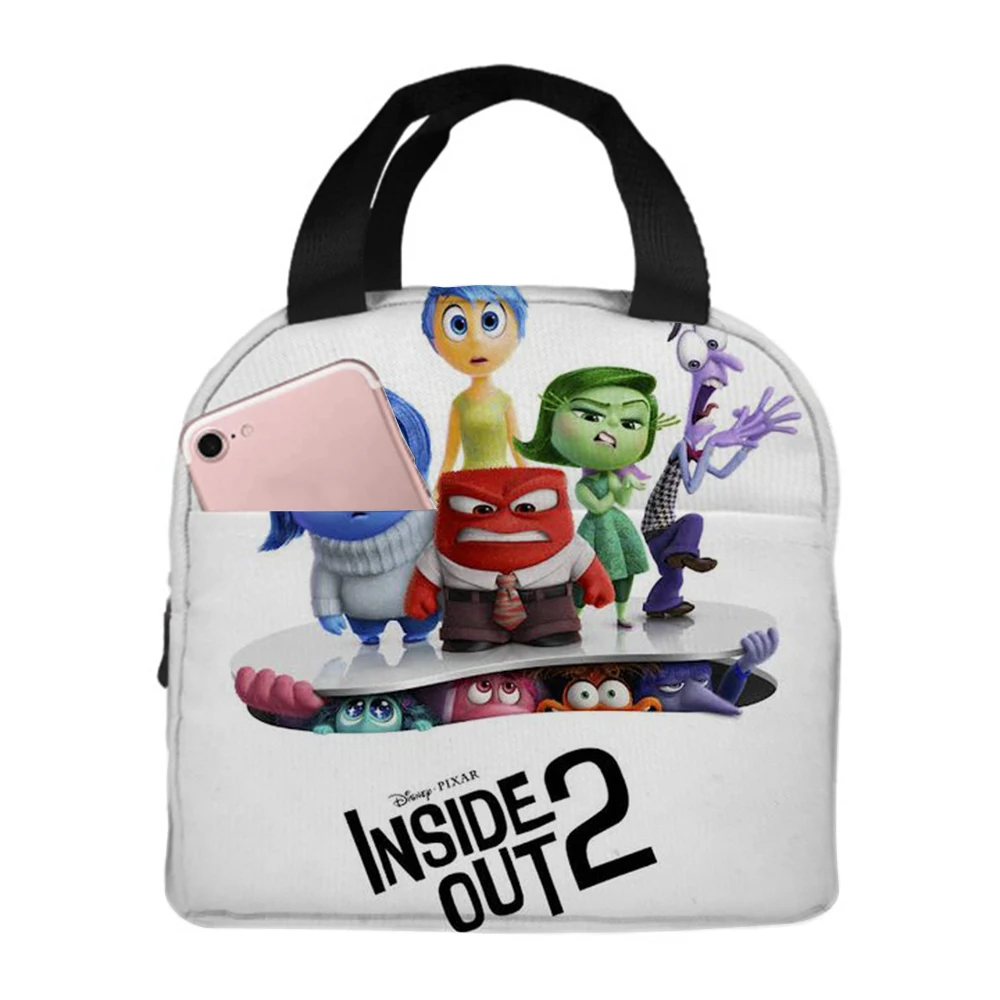 Inside Out 2 Lunch Bag for Kids Disney Joy glossy Anger Anime isolamento termico borsa School Picnic Office Bento Food Pouch