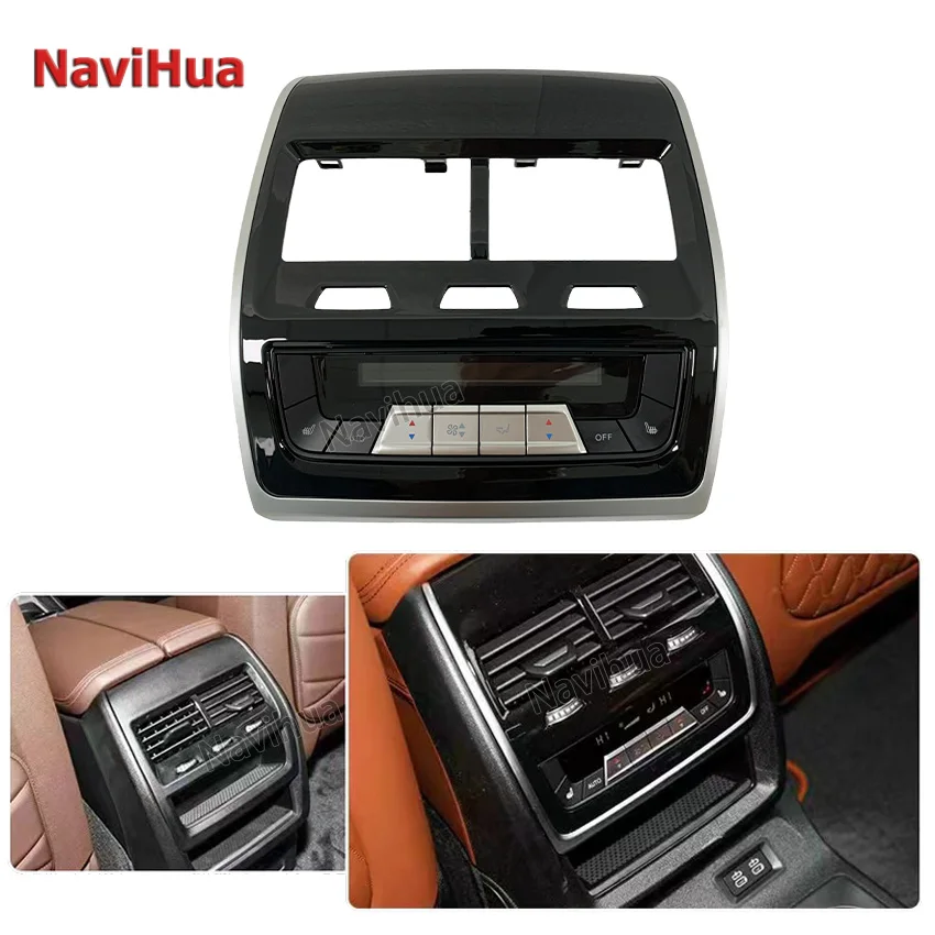 NaviHua for BMW X5 X6 X7 2019 2024 Car Rear AC Control Screen Panel Interior Upgrade Air Conditioning System Old to New