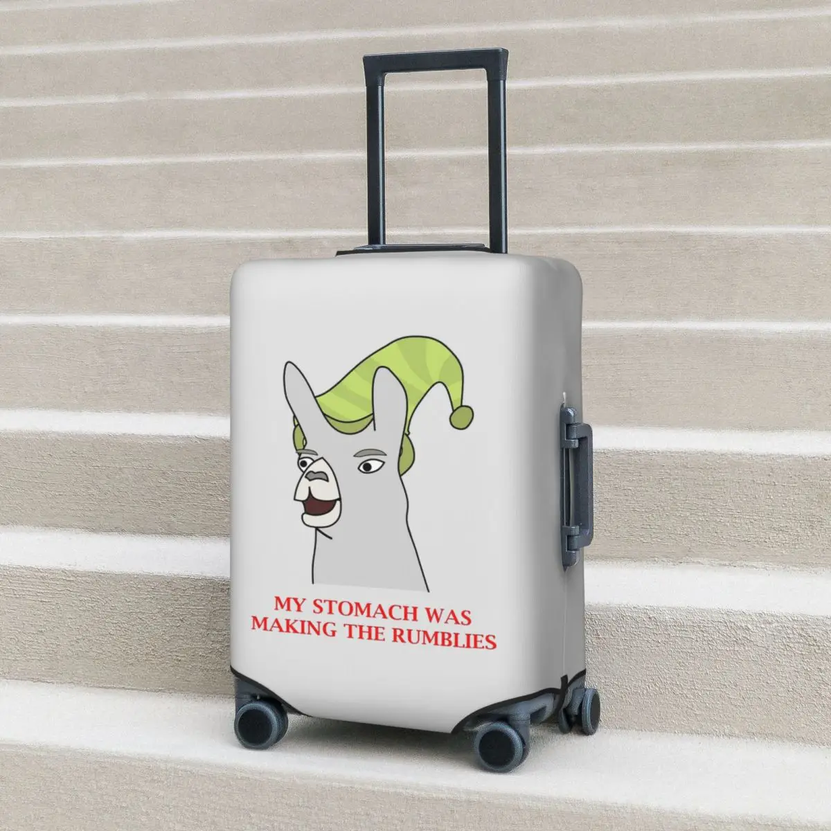 

Llamas With Hats My Stomach Was Making The Rumblies Suitcase Cover Protection Elastic Luggage Protector Covers for 18-32 Inch