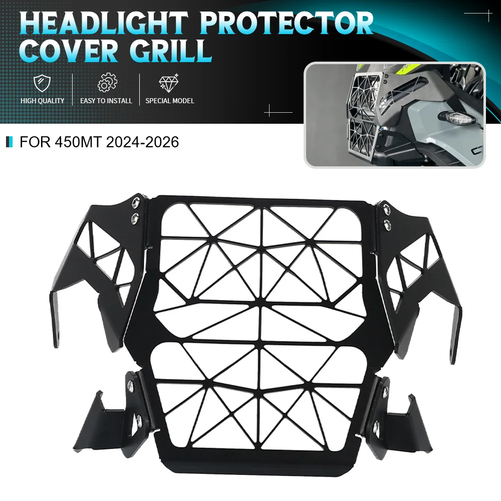 

For CFMOTO 450MT 2024-2026 450 MT 2025 Motorcycle Headlamp Front Light Protection Cover Headlight Grilles Guard Protector